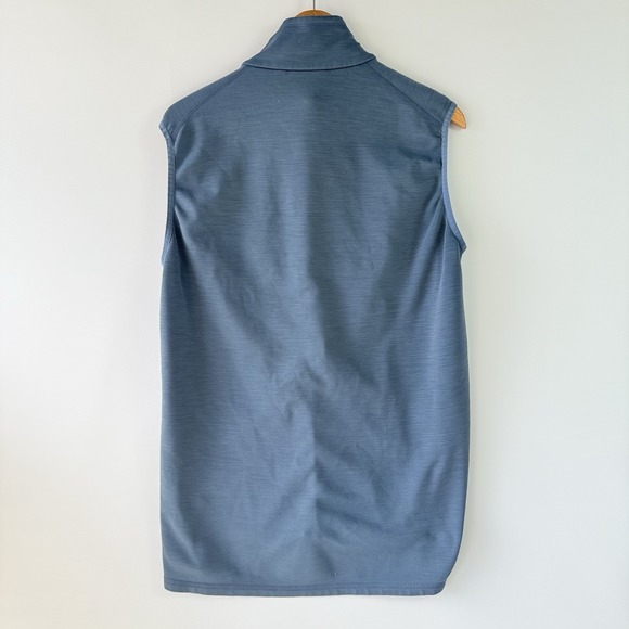 Fjallraven Keb Fleece Vest Mens M Blue Grey Wool Blend Hiking $195 Full Zip - Picture 8 of 14